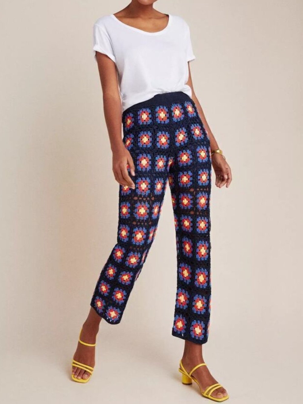 Scotch & Soda and Anthropologie Collab Aloha Luha Granny Square Crochet Pants